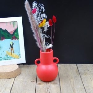 Vase amphore rouge à anse